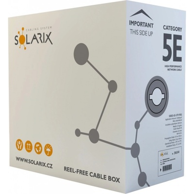 Solarix SXKD-5E-UTP-PEG CAT5e, UTP, PE, venkovní instalační, 305m, gelový
