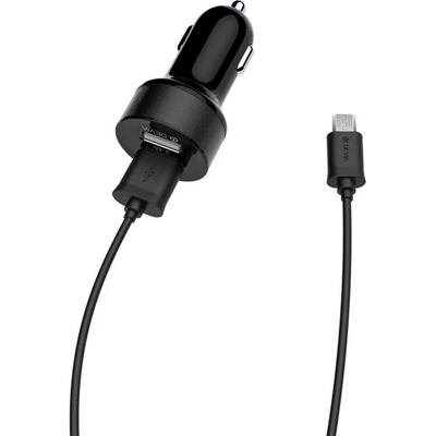 DEVIA Комплект зарядно за кола с кабел microUSB, 12V, 2USB, 1А/2А