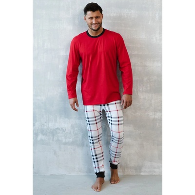 Italian Fashion pánske pyžamo Andros dł.r. dł.sp. červená