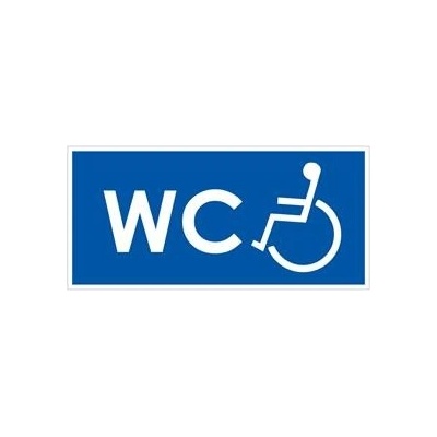 WC PRO INVALIDY, modrá, samolepka, 190x90 mm