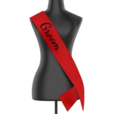 Šerpa Groom Červená šířka šerpy 10 8 cm Canvas Šerpa 2519