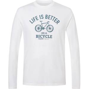 super. natural Мъжка блуза с дълъг ръкав super. natural Better Bike Bio C L/S Merino longsleeve - White / Stormy Weather (216-9133-0113)
