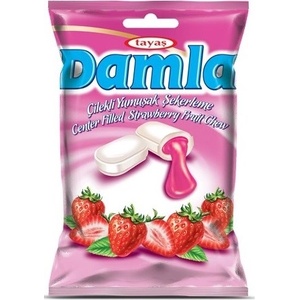 Tayas Damla Пълнени карамели с вкус на ягода 90гр
