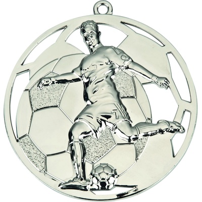 Medaile průměr 50 mm fotbalista Stříbrná