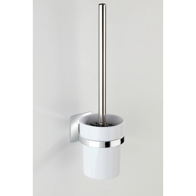 Wenko WC štětka bez vrtání TurboLoc QUADRO kovově lesklá 36 x 10 x 12 cm – Zboží Dáma