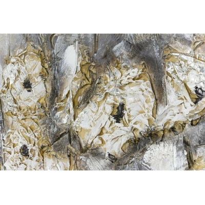 FALC Maľovaný obraz kytica strieborná, 100 x 100 cm