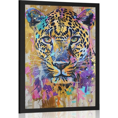 Plagát leopard s imitáciou maľby