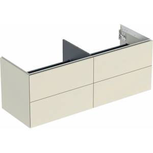 Geberit Стенен шкаф Geberit One, лъскав пясъчно сив, 135 см, с 4 чекмеджета (505.266.00.4)