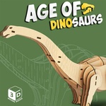 RAYA TOYS Дървен 3D пъзел Raya Toys - Age of Dinosaurs: Diplodocus, 38 части (517123246) - baby
