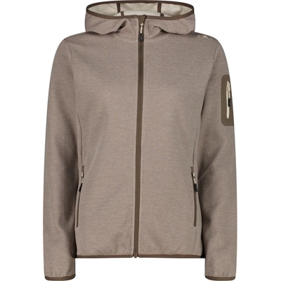 CMP Дамско поларено яке CMP Women's Jacket Fix Hood with Sleeve Pocket Fleece jacket - Toffee / Cream - размер 40 (EU) (105-7194-0614)