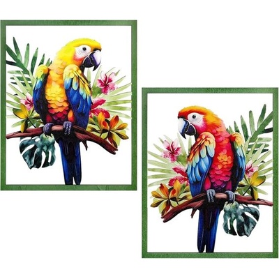 YiYa dřevěná dekorace papouška kovová dekorace na zeď pták papoušek venkovní dekorace do ložnice,