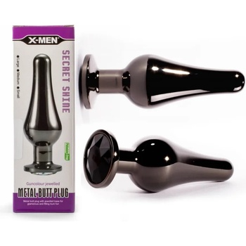 Метален плъг с вграден кристал, продълговат, 9, 4см. - Secret Shine Gun (XMEN000221)