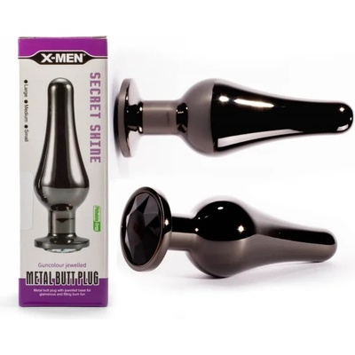 Метален плъг с вграден кристал, продълговат, 9, 4см. - Secret Shine Gun (XMEN000221)