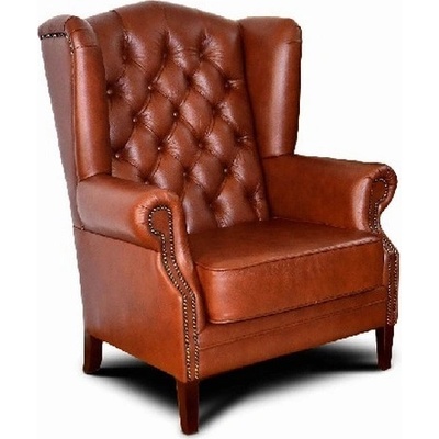 AV interiery kožené Chesterfield Harold kůže anthrazit ASK dřevo buk přírodní