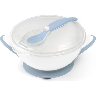Babyono Купа с капак и лъжичка Babyono - Синя, 300 ml (5901435413753)