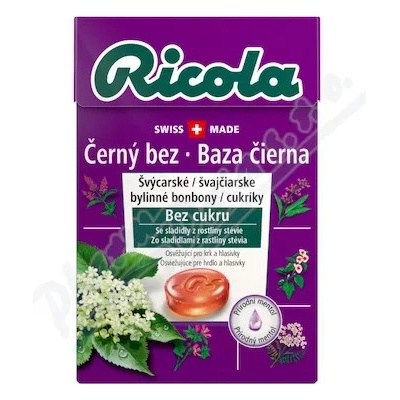 RICOLA Black bez cukru 40g