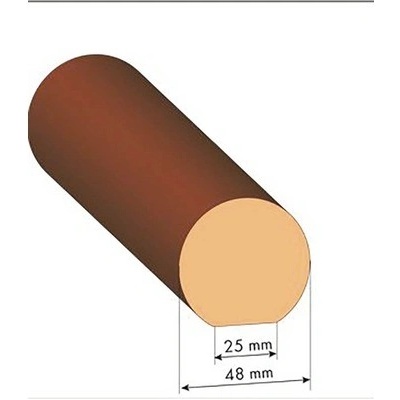 Madlo zábradlia Ø 48 mm napojovanej 2500 mm smrek