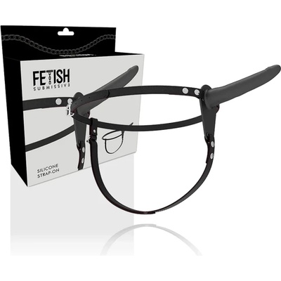 Пенис колан със силиконово дилдо, 16см - Silicone Strap-on Black (D-221273)