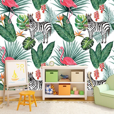 Tapeta SABLIO Zebra a Plameňák, rozměry 336x220 cm