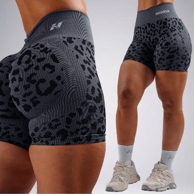 Kompresní push-up šortky s leopardím vzorem PRIMAL 856 Black leopard