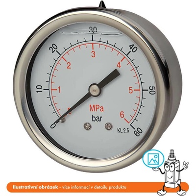 Pneumatics & Hydraulics Manometer glycerínový zadný 0/100 bar - G1/4"