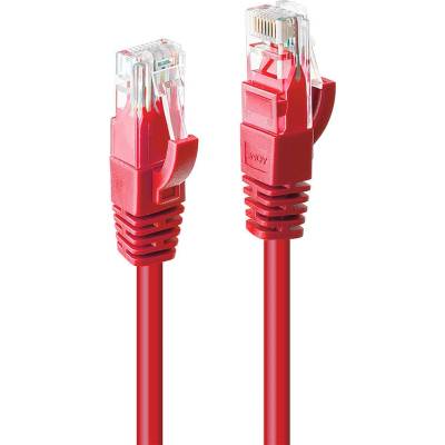 Lindy Пач кабел LINDY 48031, U/UTP, Cat. 6, 0.5m, червен (48031)