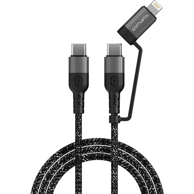 4smarts ComboCord CL USB-C to USB-C and Lightning Cable - качествен многофункционален кабел USB-C към USB-C или Lightning (150 см) (черен)