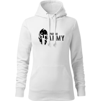 DRAGOWA дамски суитшърт с качулка, Spartan Army, бял, 320г/м2 (5943)