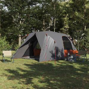 vidaXL Шатра тип купол за 6 човека Сив и оранжев 500 x 314 x 206 см (42001025) Палатка