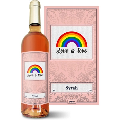 Sablio Love is love 2 Syrah ružové suché víno 12 % 0,75 l (čistá fľaša)