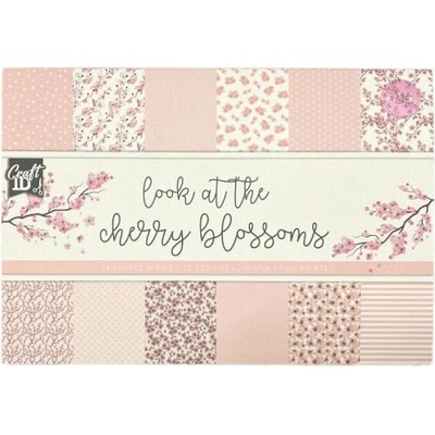 Sada jednostranných papierov Look at the Cherry Blossoms 230 g/m2, 11,5 × 16,5 cm, 24 listov