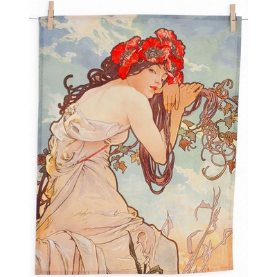 Matějovský ALFONS MUCHA SUMMER 50x64cm 2ks béžovo-světle modré