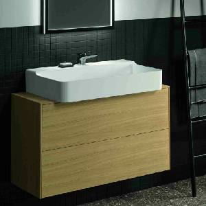 Ideal Standard Стенен шкаф Ideal Standard Atelier Conca, 2 чекмеджета и плот с централен изрез, 100 см, светло дъбово покритие (T3948Y6)