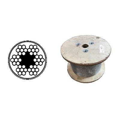 Lano nerezové,ocel A4 DIN3055 (7×7) PVC černé 2/3mm nerez A4, černé (cívka (1000m))