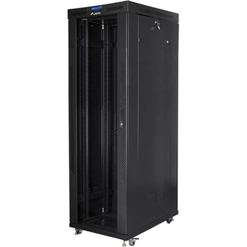 Lanberg rack cabinet 19" free-standing 42U/800x1000 (flat pack) with glass door lcd black v2 (FF01-8042-12BL)