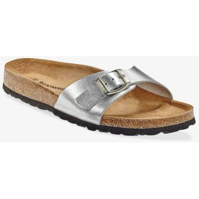 Blancheporte třpytivé pantofle s kovovou sponou stříbrná