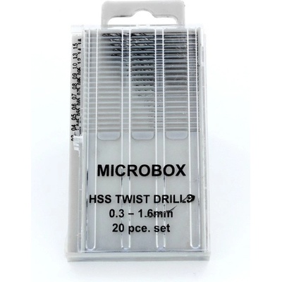 Shesto Modelcraft vrtáky HSS 0.3-1.6 mm sada 20 ks