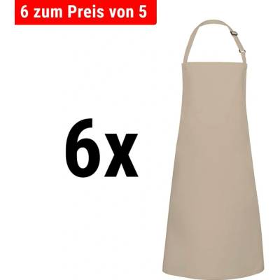G.Gastro 6 ks Karlowsky Zástěra s laclem Basic písková D9785923
