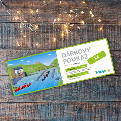 Voucher 4camping Elektronický dárkový poukaz Design poukazu: Voda / Hodnota poukazu: 500