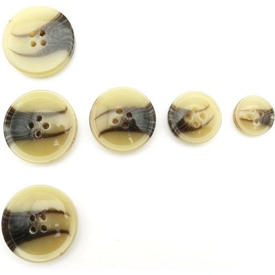 Dierkový gombík - lesklý - svetlý béžovo-hnedý melír - priemer 2,8 cm