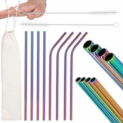 Springos Straw Nerezové brčko duhové sada 10 ks – Zbozi.Blesk.cz