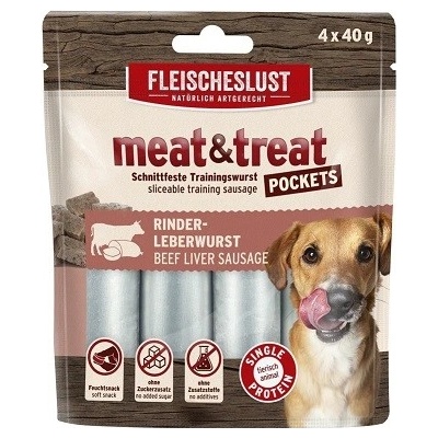 Fleischeslust Meat & Treat tréninkový salámek Liver 4 x 40 g