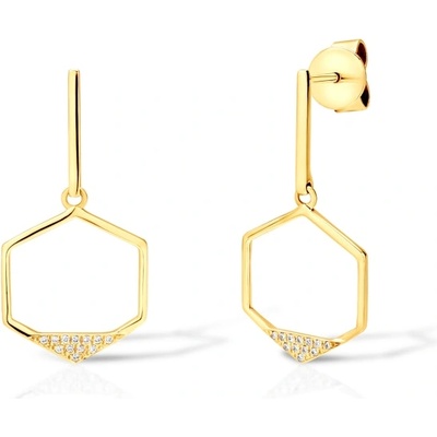 SAVICKI Обеци шестоъгълник Savicki: злато. диаманти
