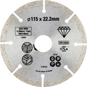 STANLEY - Диамантен режещ диск за камък и тухли, 115x22, 2 мм STA38162-XJ (STA38162-XJ)