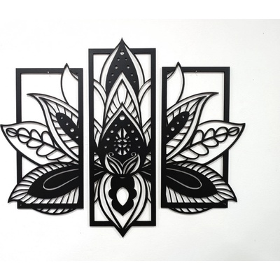 MAJADESIGN Dřevěný TROJ obraz - MANDALA BLOOM - BAREVNĚ LAKOVANÁ Rozměr obrazu: šířka 118 x výška 100 cm