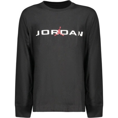Jordan T Shirt Maniche Lunghe Bambino Nero Černá