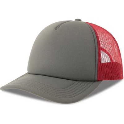 Atlantis Headwear Rapper-S 5 panelová Trucker COT330262am299-dark grey/b Šedá tmavá/bordó