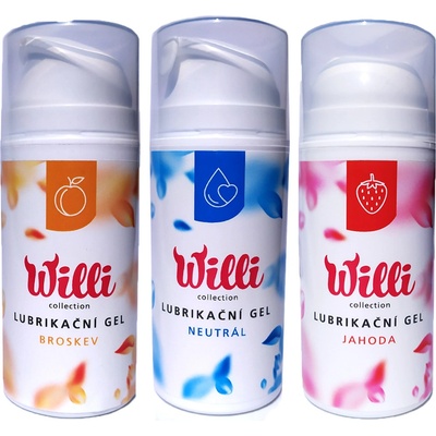 Willi Lubrikační gely set 3 různých gelů na vodní bázi 3x 100 ml
