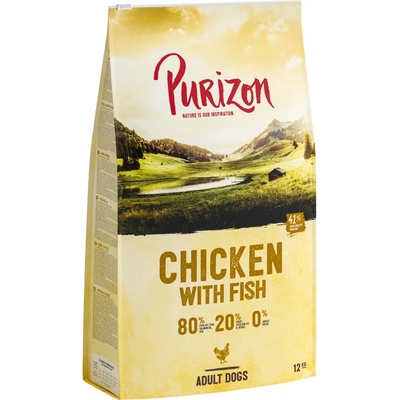 Purizon 2х12кг Adult Purizon, суха храна за кучета с пиле и риба, без зърно