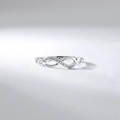Lillian Vassago Prsten nekonečno s brilianty bílé zlato LLV59 DR164W